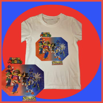 T-shirt personnalisé - Super Mario Sonic Combo